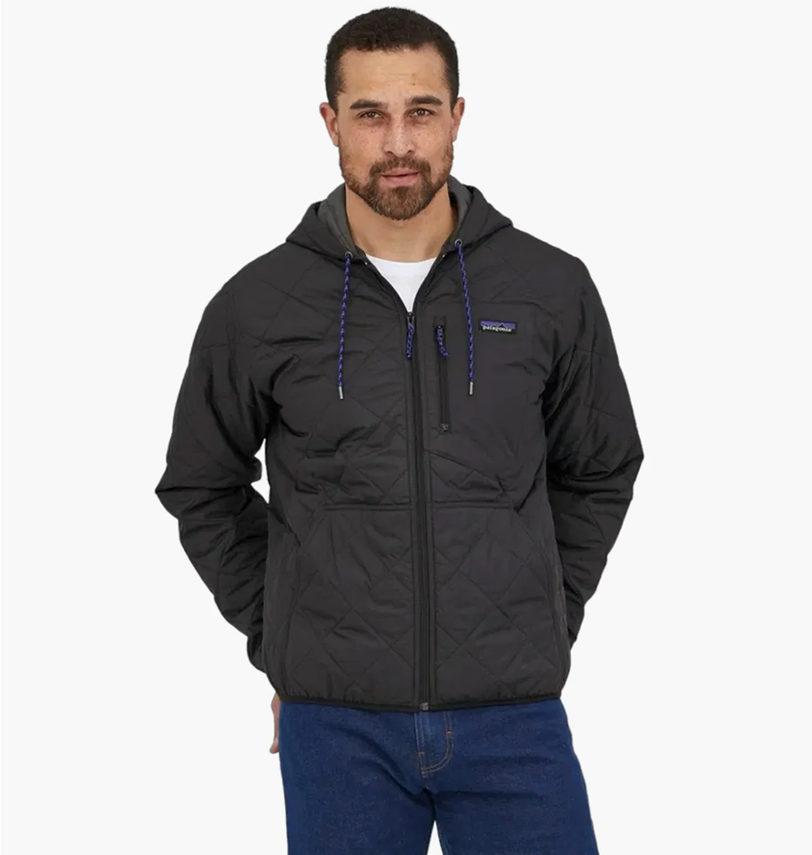 Куртка чоловіча Patagonia Diamond Quilted Bomber Hoody Black (BLK27610) — фото 3