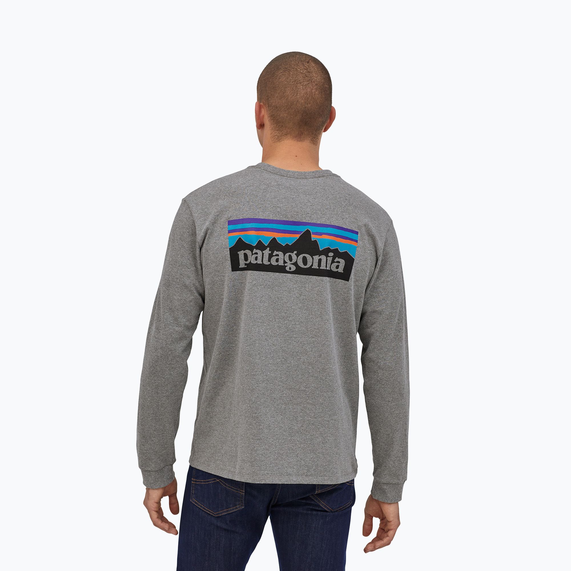 Кофта чоловіча Patagonia P-6 Logo Uprisal Crew Sweatshirt Gravel Heather Grey Glh39657 (GLH39657) — фото 3
