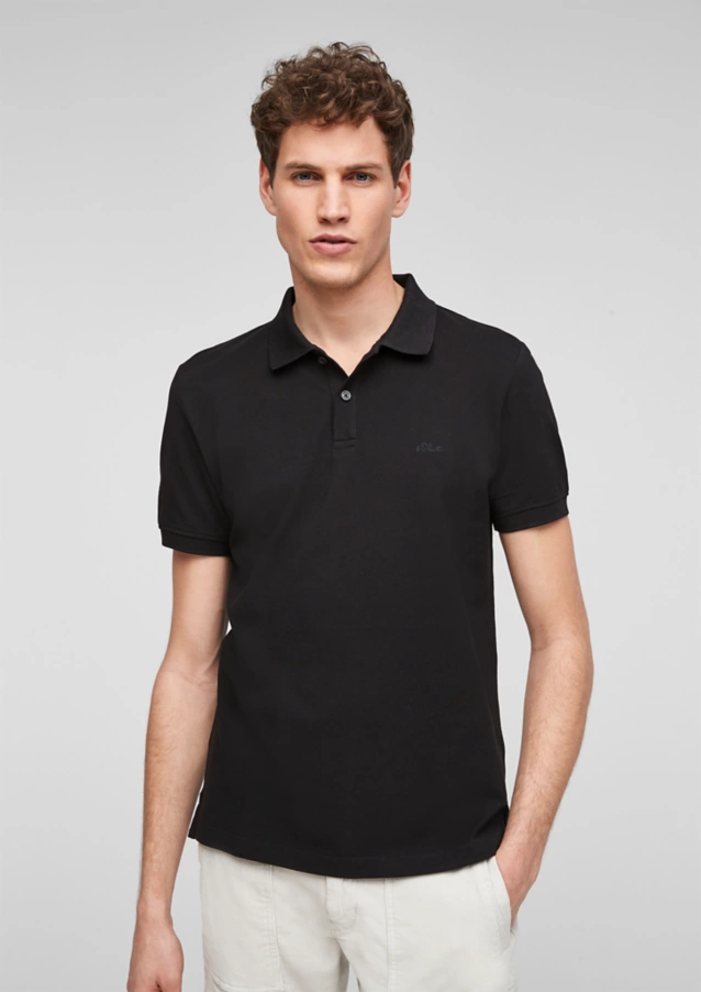 Поло Polo The shirt REGULAR FIT 130.11.899.13.130.2024581-99A1 s.Oliver S Чорний — фото 3