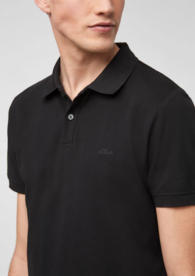 Поло Polo The shirt REGULAR FIT 130.11.899.13.130.2024581-99A1 s.Oliver S Чорний — фото 4
