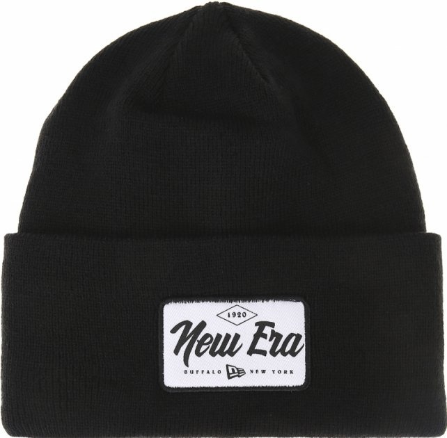Шапка Wide Cuff Patch Knit 12033078N0H-BLK New Era o/s (Б/р) Чорний — фото 4