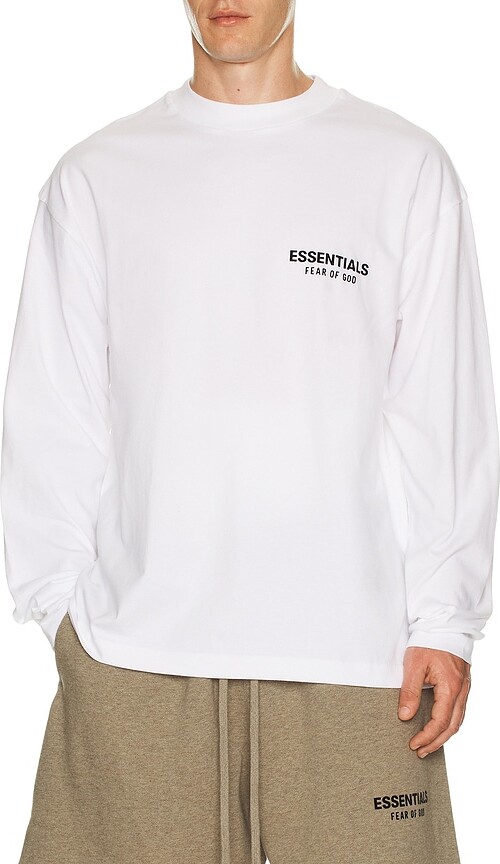 Світшоти Fear Of God Essentials Classic Fit White Longsleeve Essentials — фото 3
