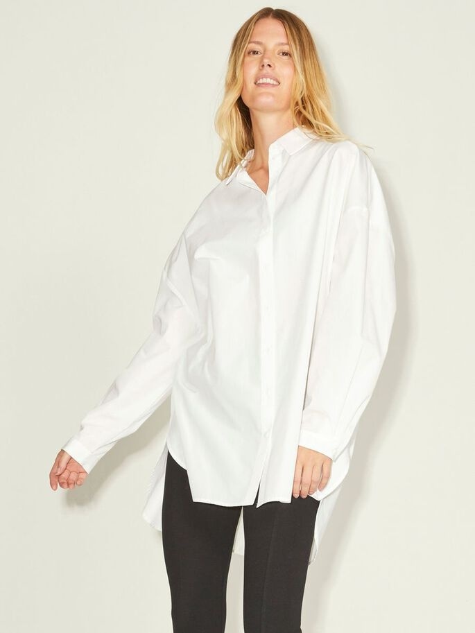 Сорочка JXMISSION LS OVERSIZE SHIRT NOOS 12203891-White JJXX L Білий — фото 3