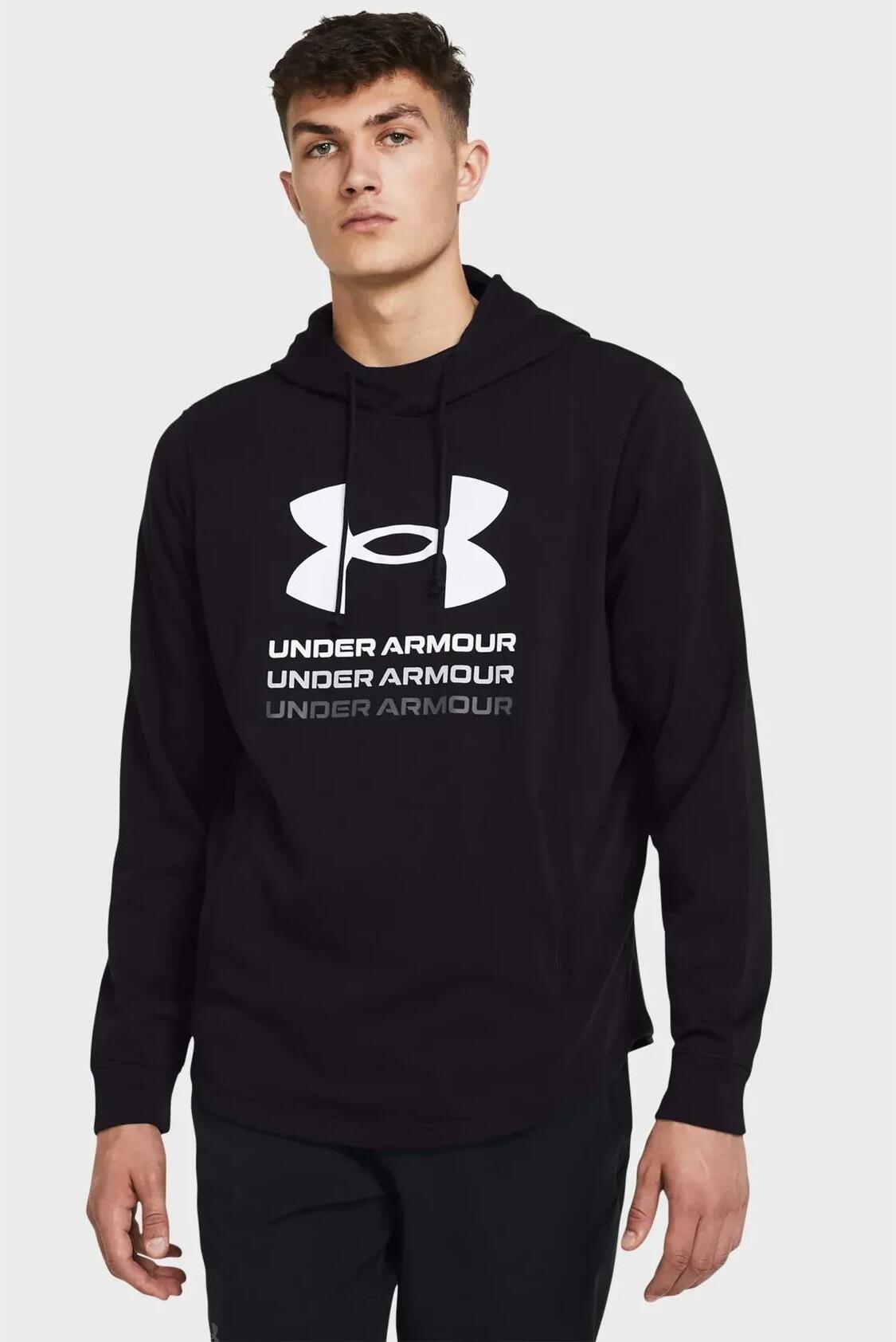 Кофта чоловіча Under Armour Rival Terry Graphic Black (1386047-001) — фото 3