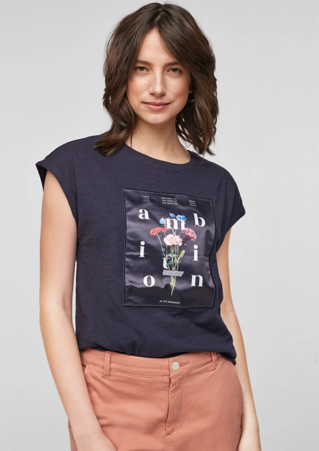 Футболка LOOSE FIT 14.103.32.X056-59D0 s.Oliver 34 Темно-синій — фото 2