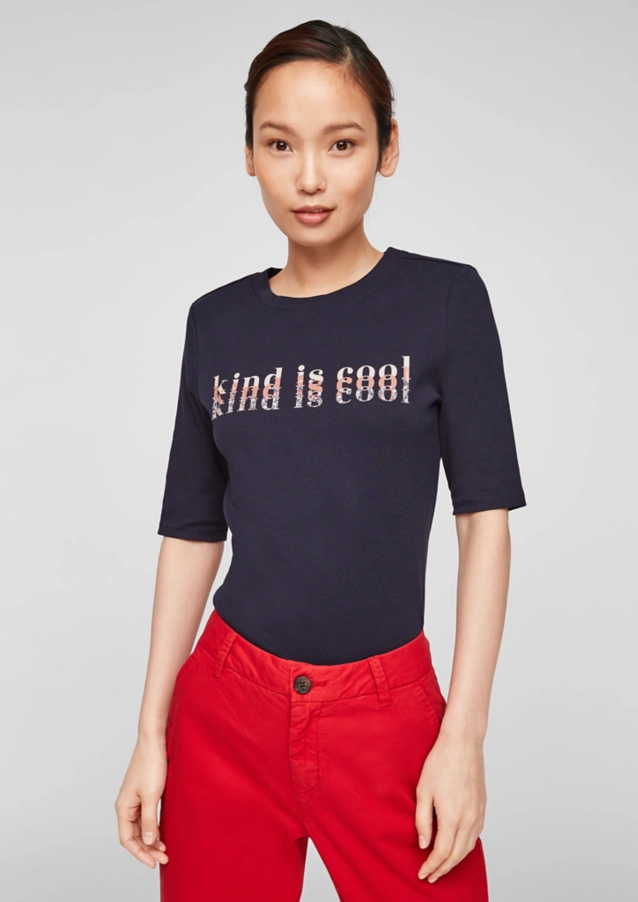 Футболка SLIM FIT 14.103.32.X054-59D0 s.Oliver 34 Темно-синій — фото 2