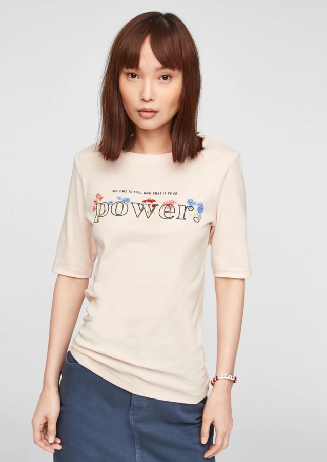 Футболка SLIM FIT 14.103.32.X054-40D2 s.Oliver 34 Кремовий — фото 2
