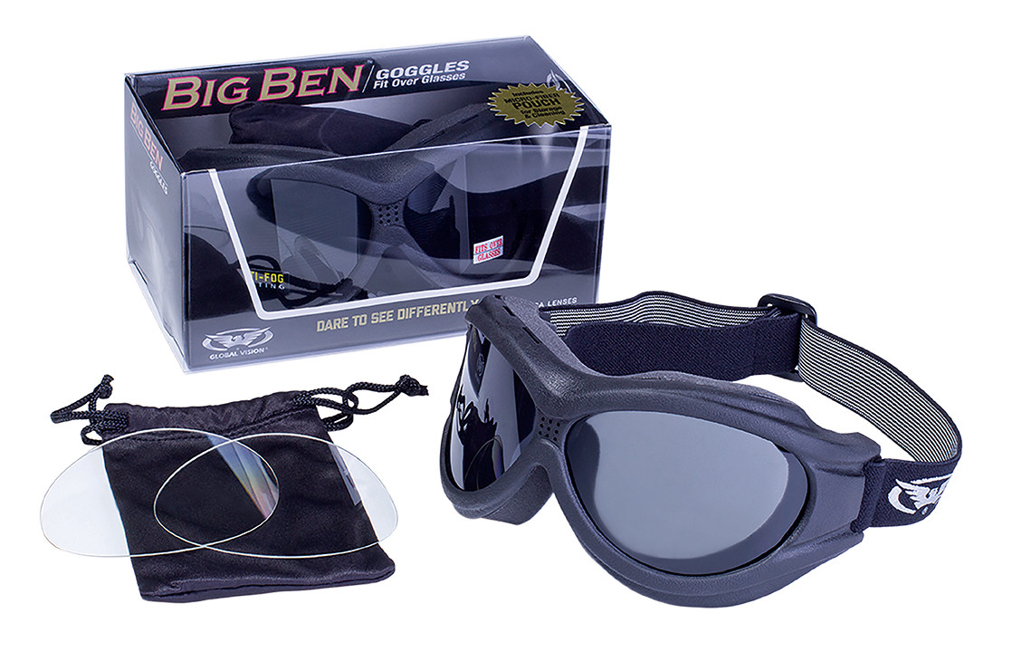 Очки защитные с уплотнителем Global Vision Big Ben KIT Anti-Fog, сменные линзы — фото 8