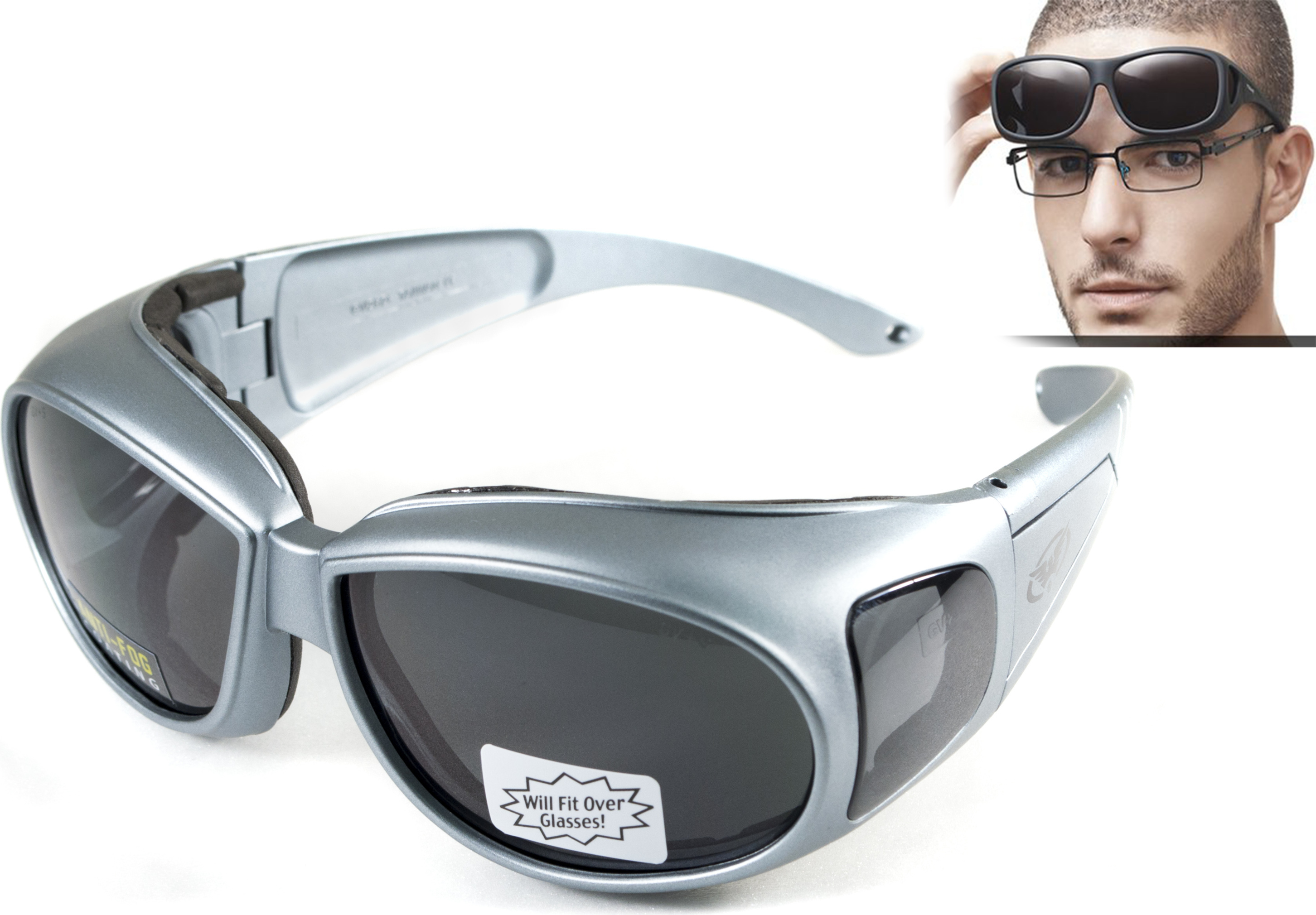 Очки защитные с уплотнителем Global Vision Outfitter Metallic (gray) Anti-Fog, серые — фото 7