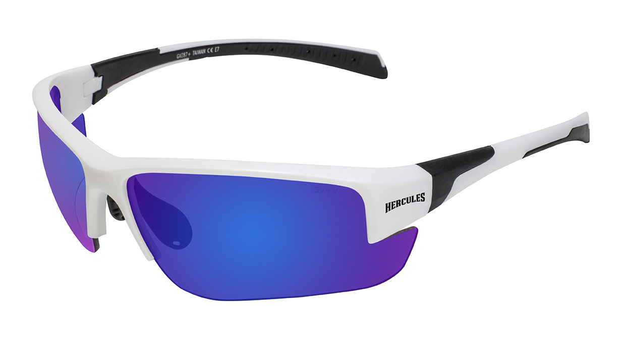 Очки защитные открытые Global Vision Hercules-7 White (G-Tech™ blue) синие зеркальные — фото 1