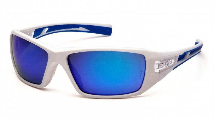 Очки защитные открытые Pyramex Velar White (ice blue mirror) синие зеркальные — фото 1