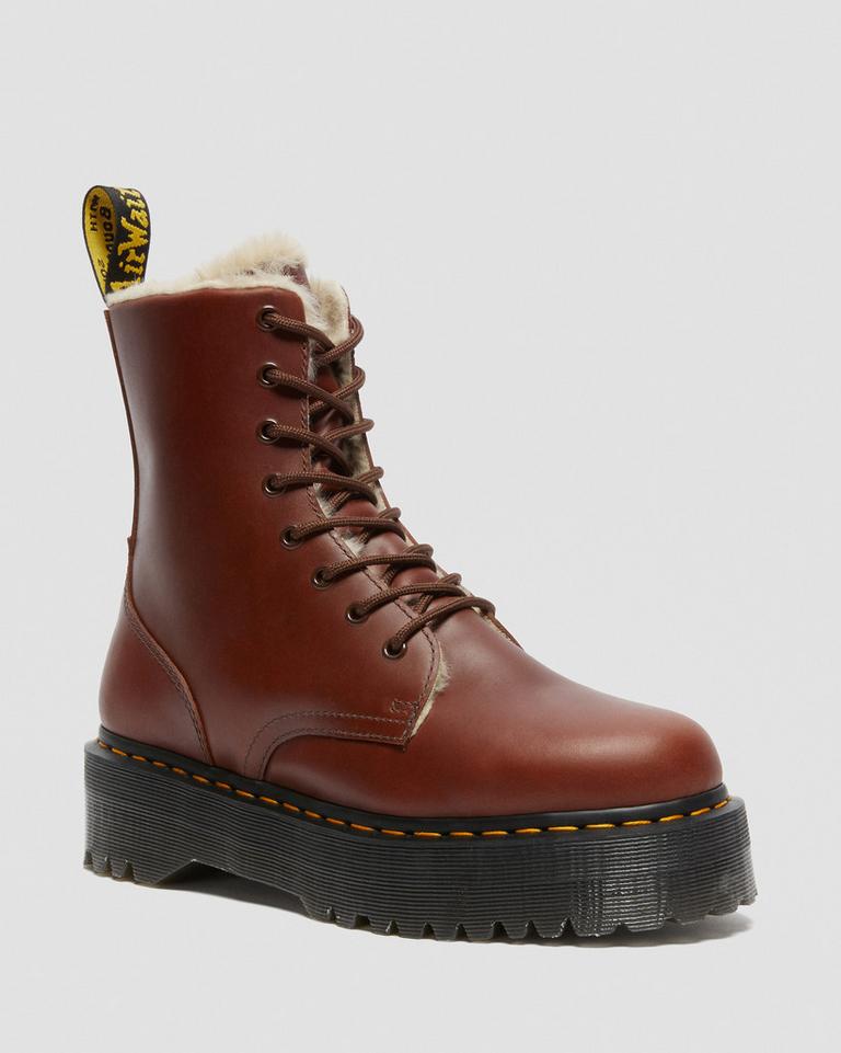 Черевики Dr. Martens Jadon Waterproof Fur Brown Abruzzo — фото 1