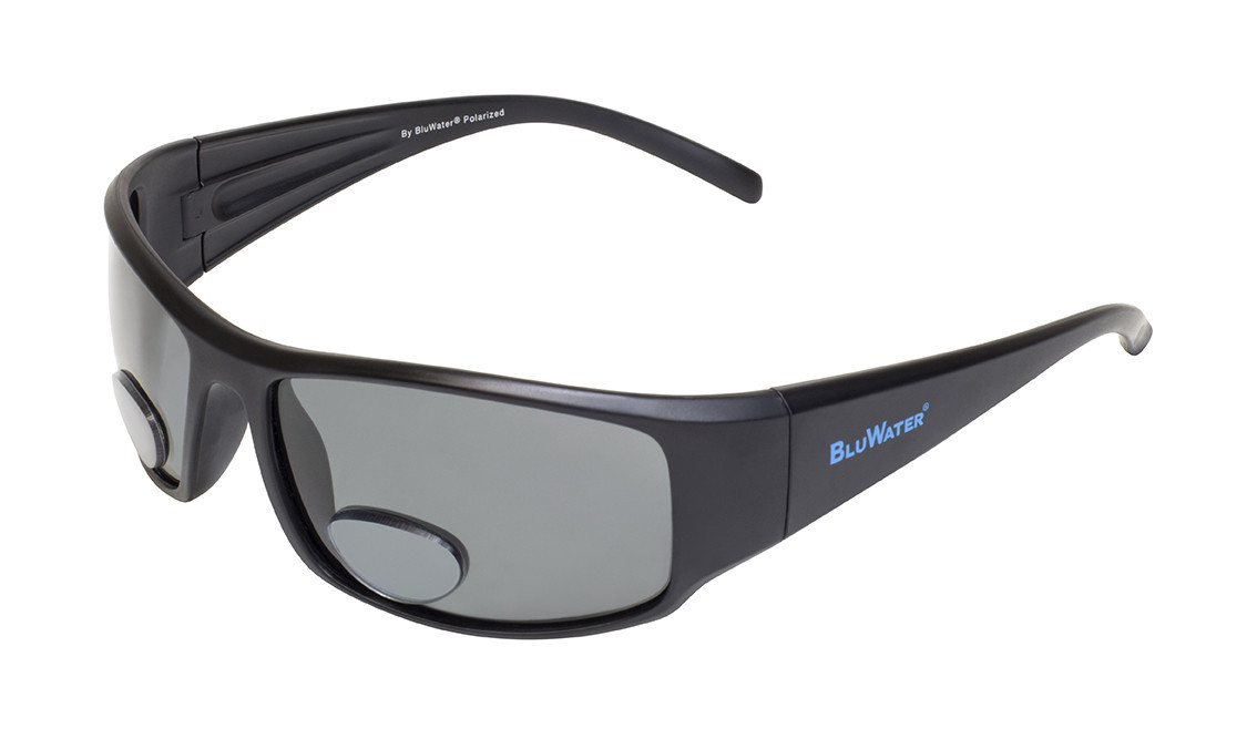 Бифокальные поляризационные очки BluWater Bifocal-1 (+2.0) Polarized (gray) серые — фото 1