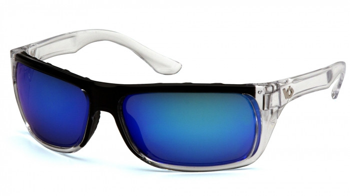 Очки защитные открытые Venture Gear Vallejo Crystal (ice blue mirror) Аnti-Fog, синие зеркальные в прозрачной оправе — фото 1