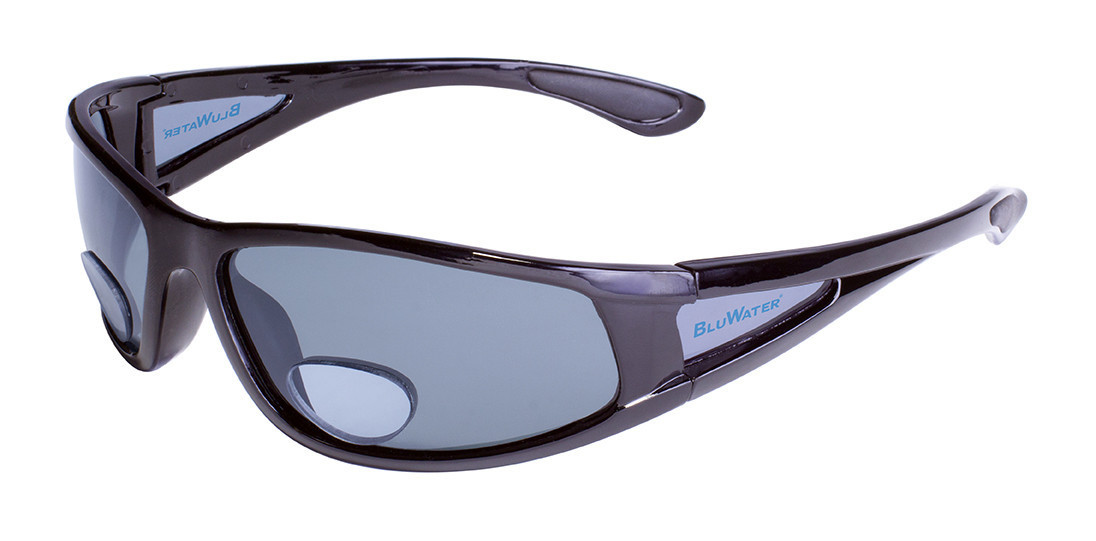 Бифокальные поляризационные очки BluWater Bifocal-3 (+2.5) Polarized (gray) серые — фото 1