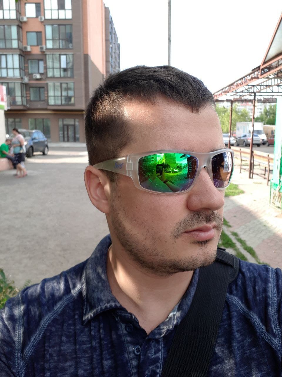 Очки защитные открытые Swag Chill'n (G-Tech™ green) зеркальные сине-зеленые — фото 7