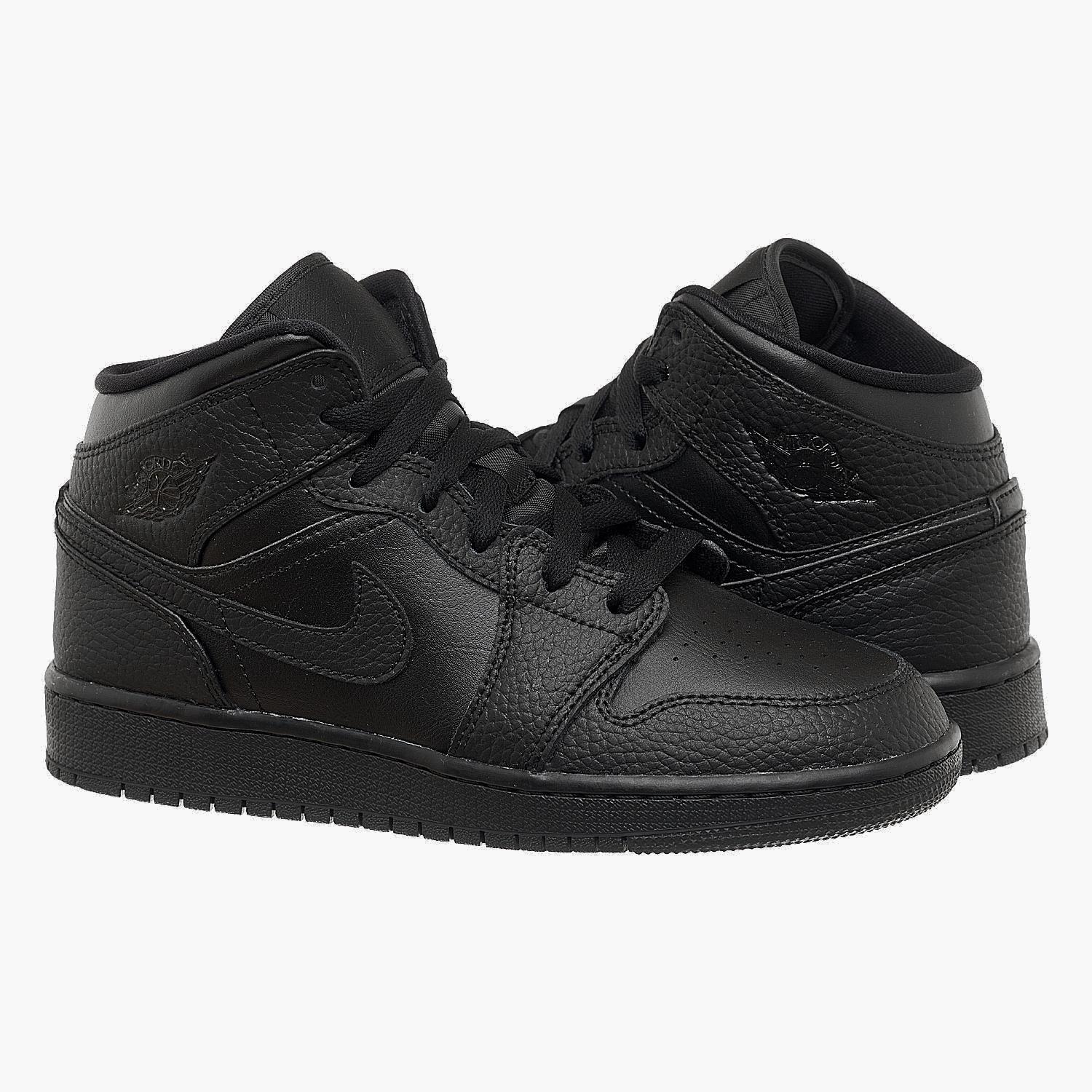 Кросівки жіночі Jordan 1 Mid (Gs) Black (554725-091) — фото 2