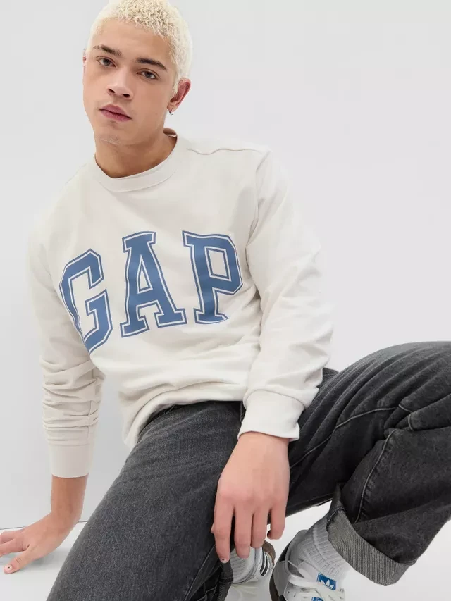 Кофта чоловіча Gap Ntx Logo Db Crew White (561835-01) — фото 1