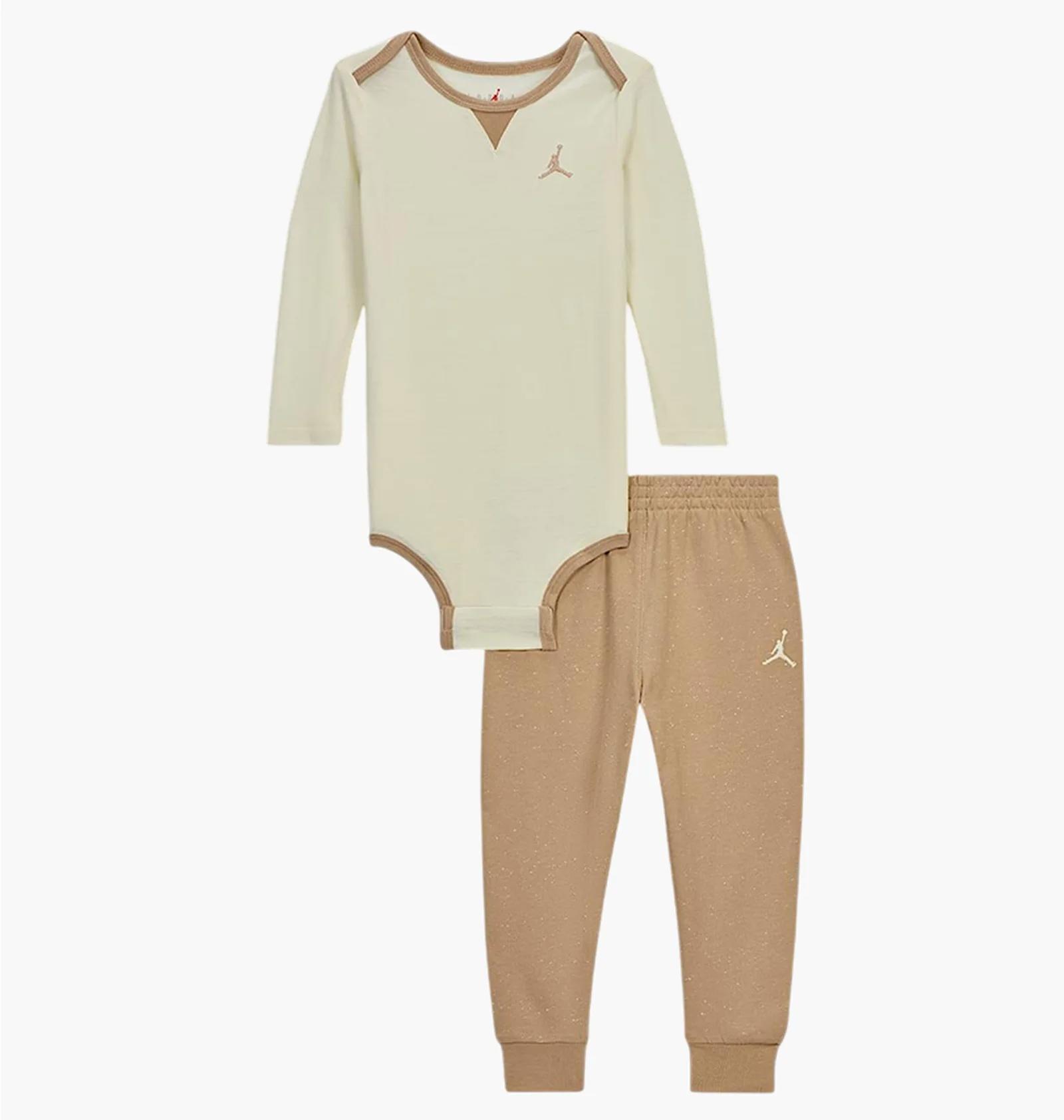 Спортивний костюм дитячий Jordan Rib Nep Bodysuit Set Beige/Brown (65D683-X0L) — фото 1
