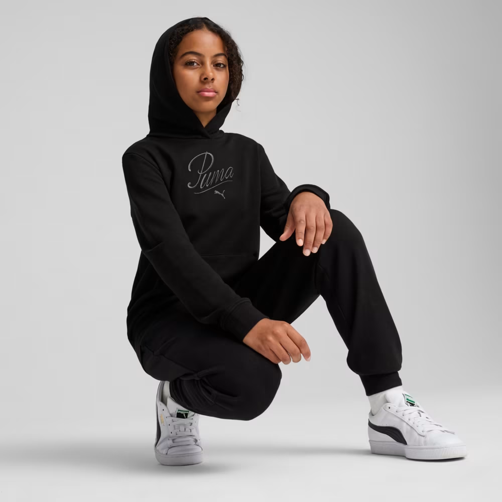 Худі підліткове ESS SCRIPT Hoodie 68580601 Puma 140 Чорний — фото 1