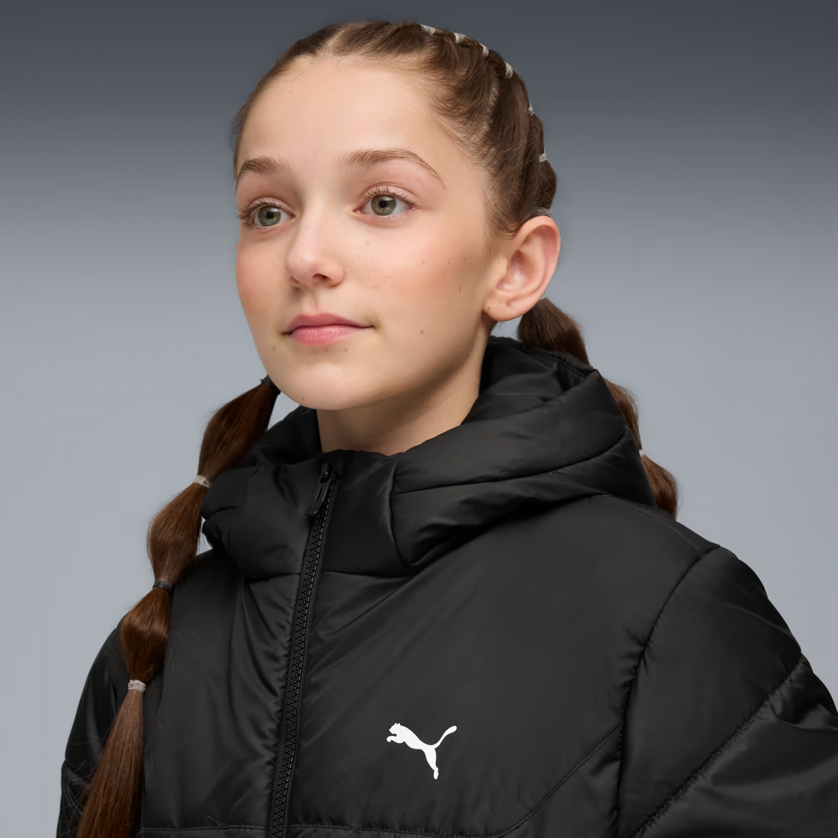 Куртка підліткова ESS Hooded Padded Jacket 68522601 Puma 128 Чорний — фото 2