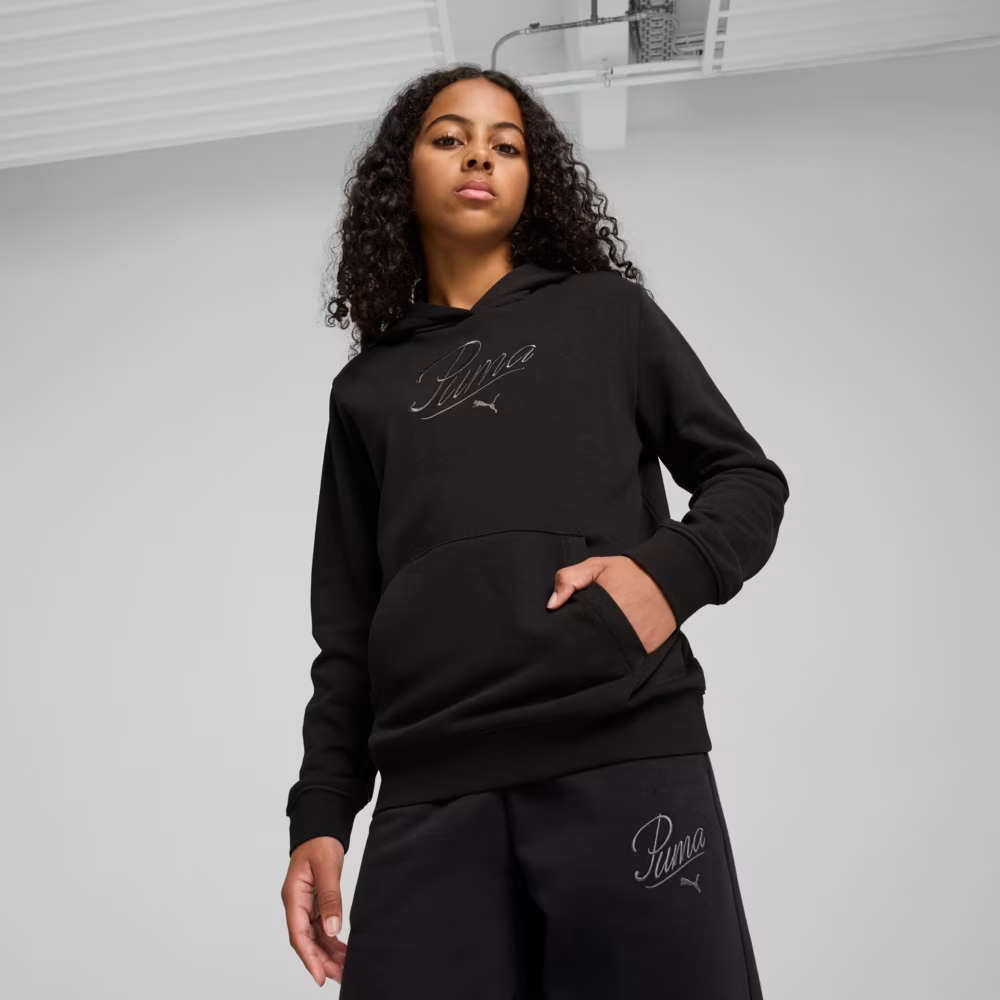 Худі підліткове ESS SCRIPT Hoodie 68580601 Puma 140 Чорний — фото 2