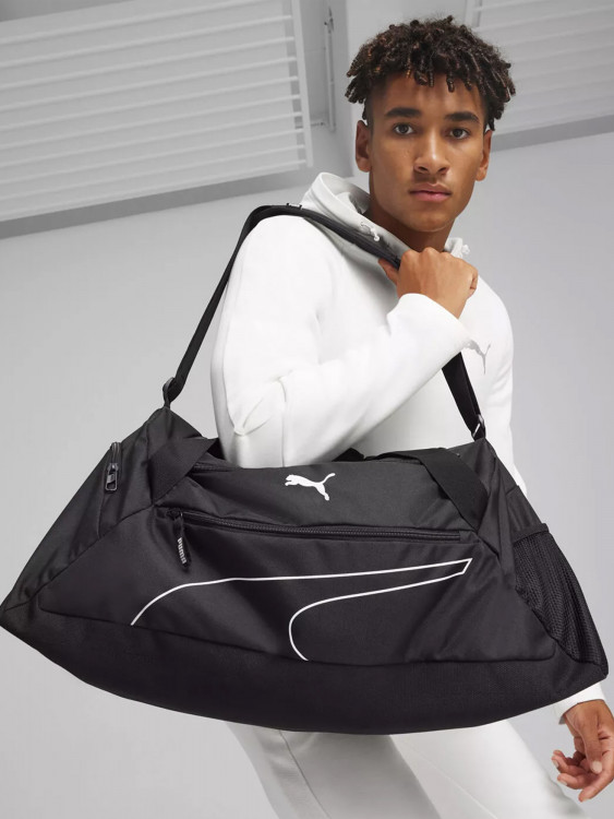Спортивна сумка Unisex Fundamentals Sports Bag M 09033301 Puma Чорний — фото 5