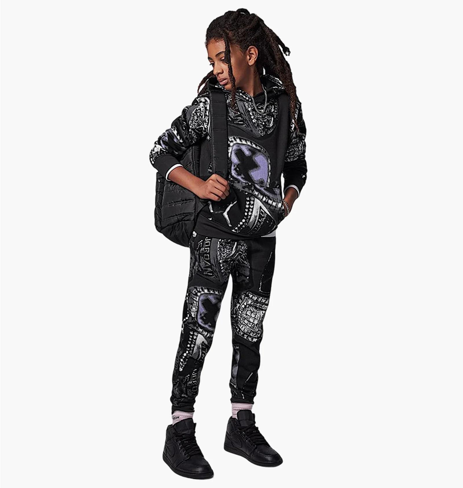 Спортивний костюм дитячий Jordan Big Kids Mj Mvp Fleece Aop Pull Black/Violet (95D604-G0T__95D605G0T) — фото 1