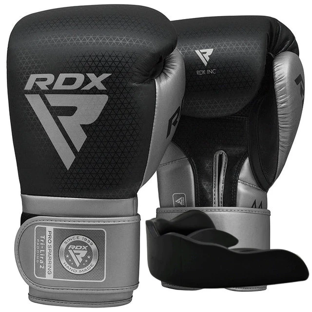Боксерські рукавиці RDX MARK PRO SPARRING TRI LIRA 2 SILVER-16 унцій (капа в комплекті) — фото 1