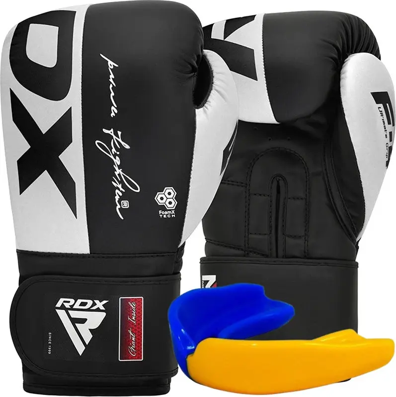 Боксерські рукавиці RDX F4 Boxing Sparring Gloves Hook&Loop WHITE/BLACK 12 унцій (капа у комплекті) — фото 3
