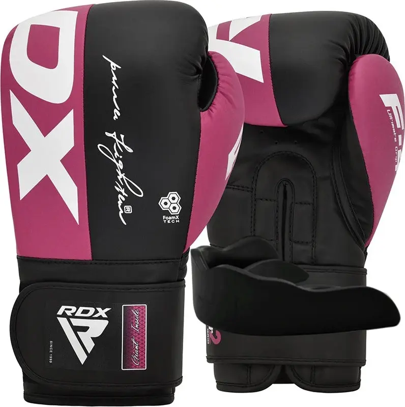 Боксерські рукавиці RDX REX F4 PINK/BLACK-10 унцій (капа в комплекті) — фото 3