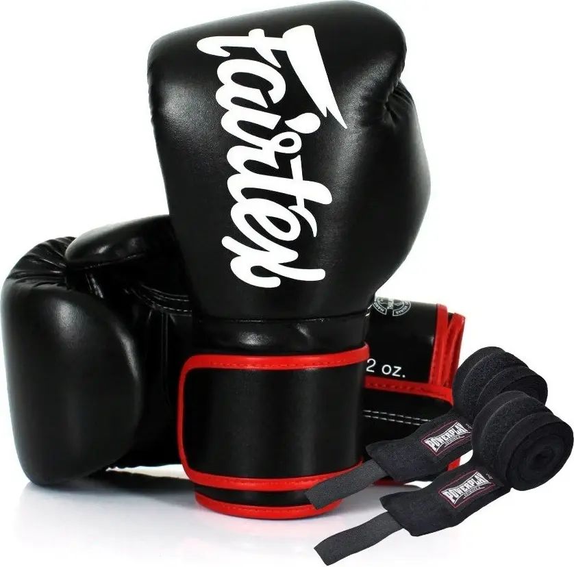 Боксерські рукавиці Fairtex BGV14 Black 12 унцій (бинти в комплекті) — фото 3