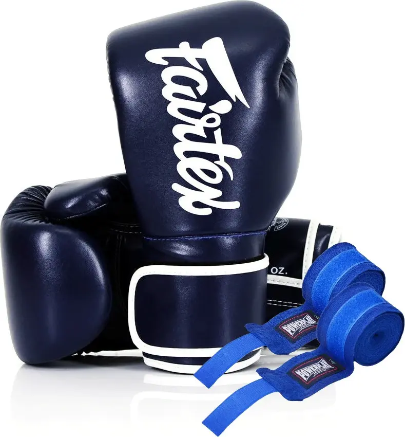 Боксерські рукавиці Fairtex BGV14 Blue 14 унцій (бинти в комплекті) — фото 3