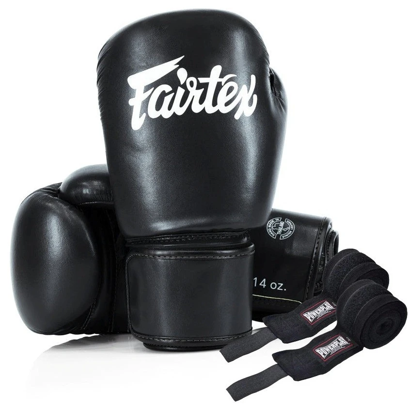 Боксерські рукавиці Fairtex BGV27 Black 14 унцій (бинти в комплекті) — фото 1