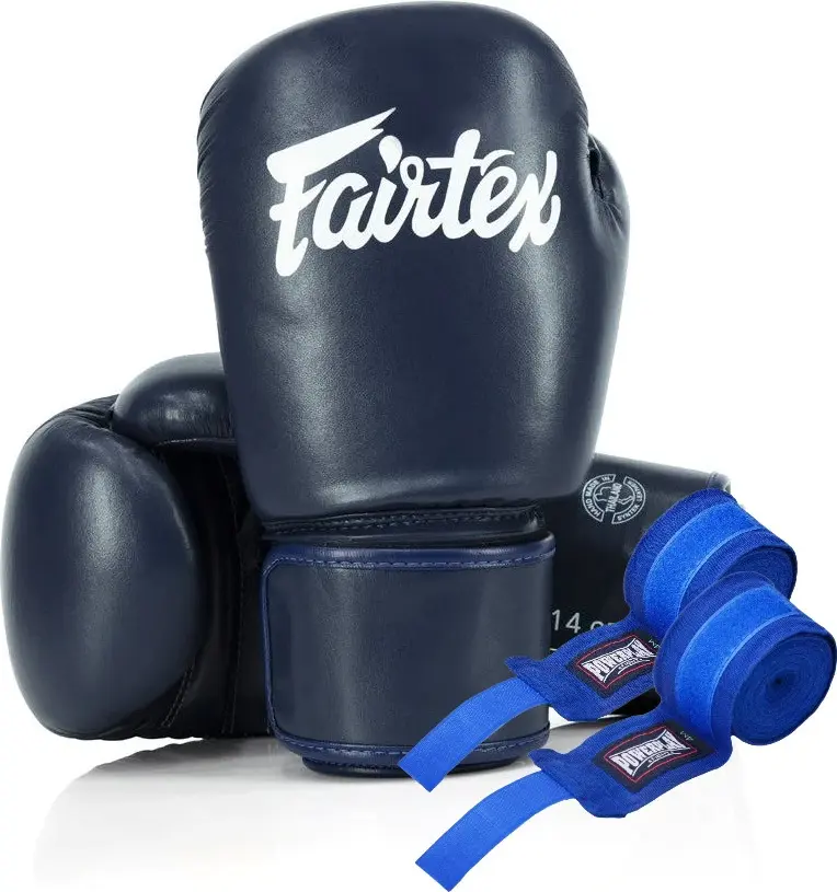 Боксерські рукавиці Fairtex BGV27 Blue 14 унцій (бинти в комплекті) — фото 3