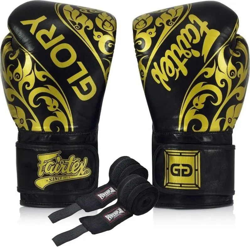 Боксерські рукавиці Fairtex BGVG2 Velcro Black 16 унцій (бинти в комплекті) — фото 3