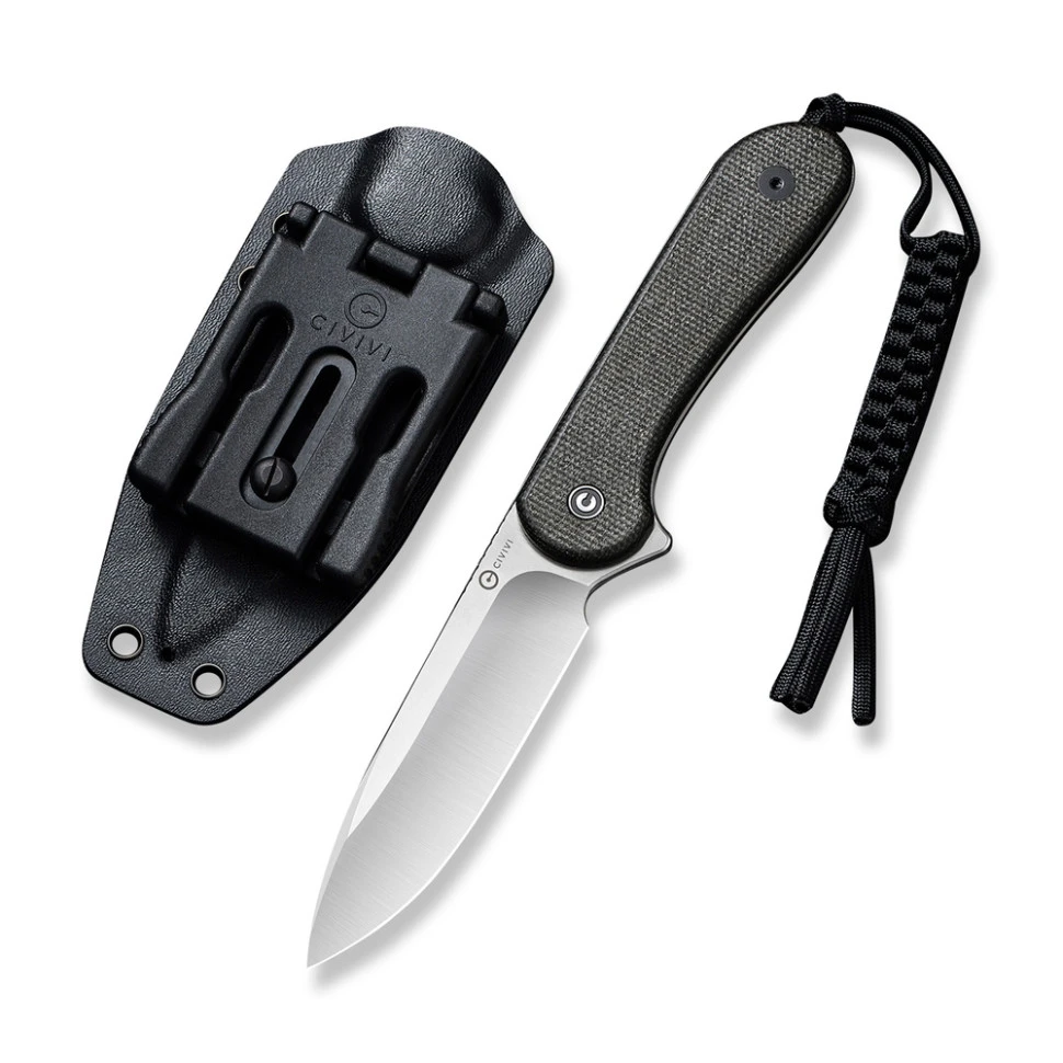 Ніж фіксований тактичний Civivi Elementum, (10.1 см) D2 / Micarta чорний — фото 1