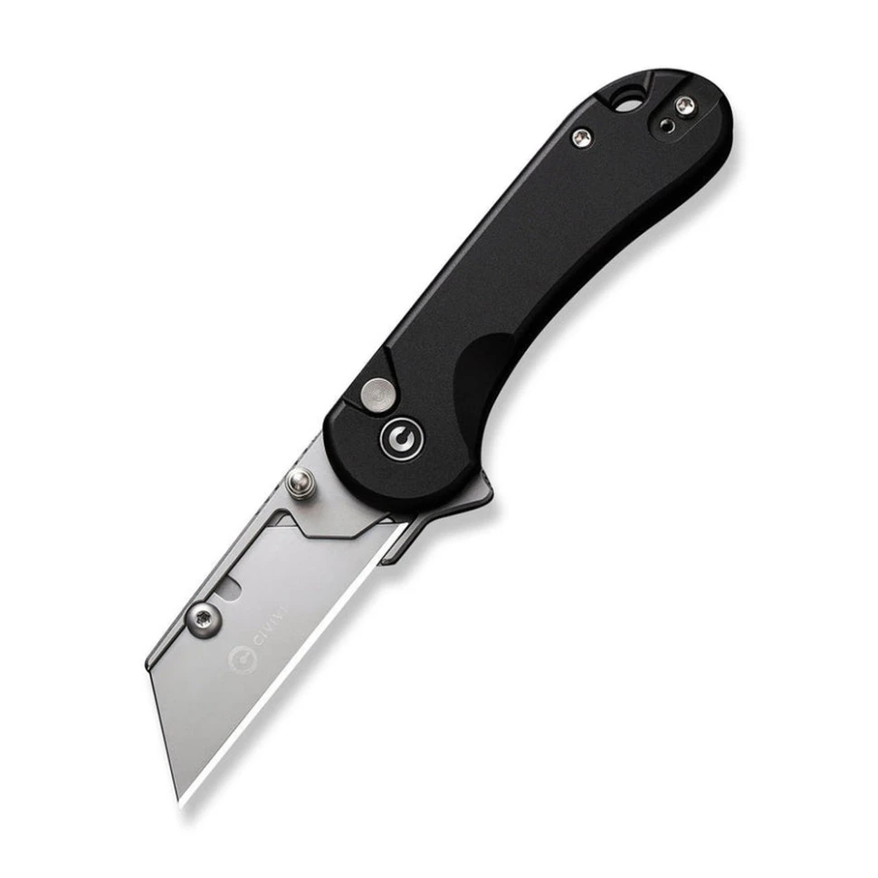 Ніж трапеція складаний кишеньковий Civivi Elementum Utility, (5.8 см) 6Cr13 / Aluminum чорний — фото 1
