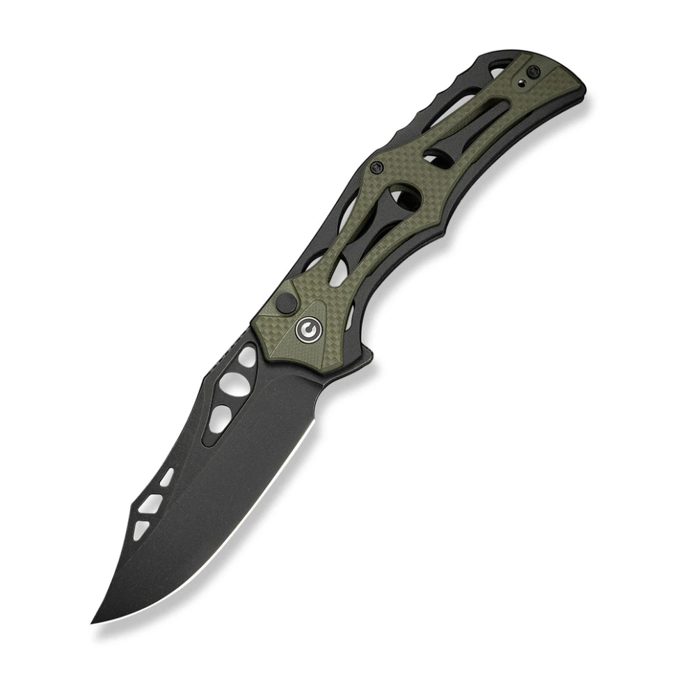 Ніж складаний туристичний Civivi Biophase, (8.9 см) Nitro-V / Aluminum & G10 чорно-зелений — фото 1