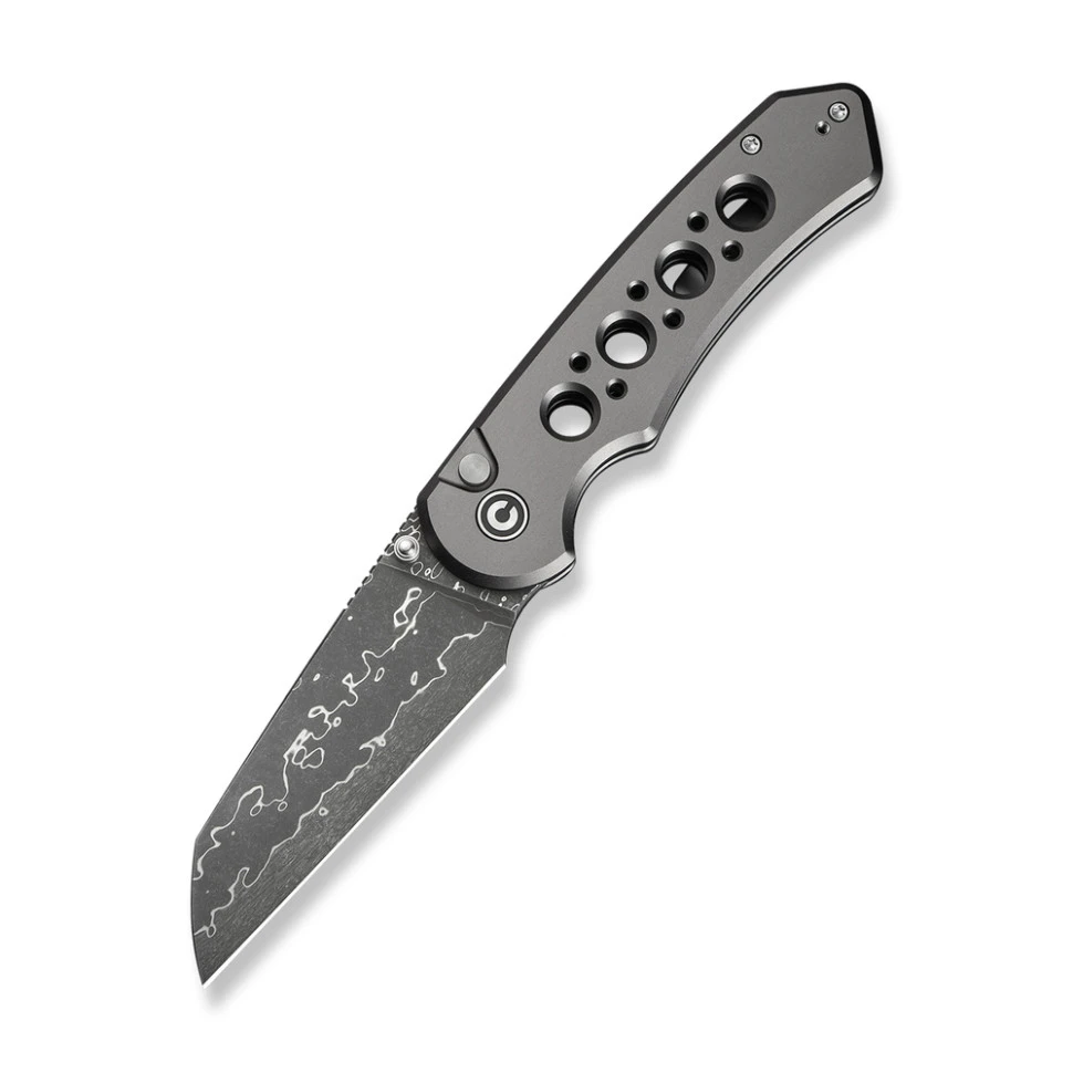 Ніж складаний туристичний Civivi Pragma Prime, (8.9 см) Damascus / Aluminum сірий — фото 1