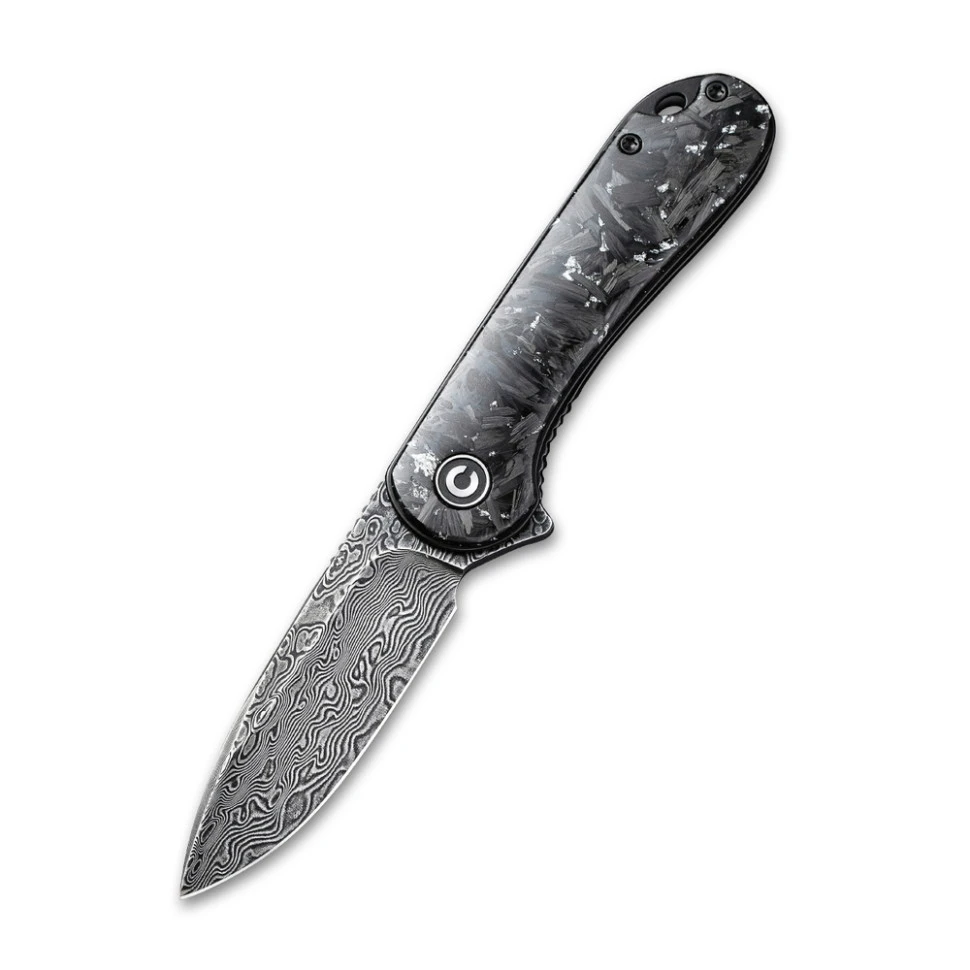 Ніж складаний кишеньковий Civivi Elementum, (7.5 см) Damascus / Carbon Fiber — фото 1