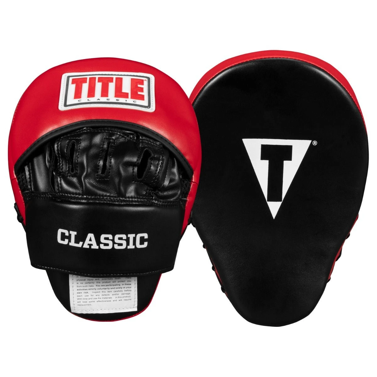 Лапи боксерські TITLE Classic Charge Punch Mitts Black/Red — фото 2