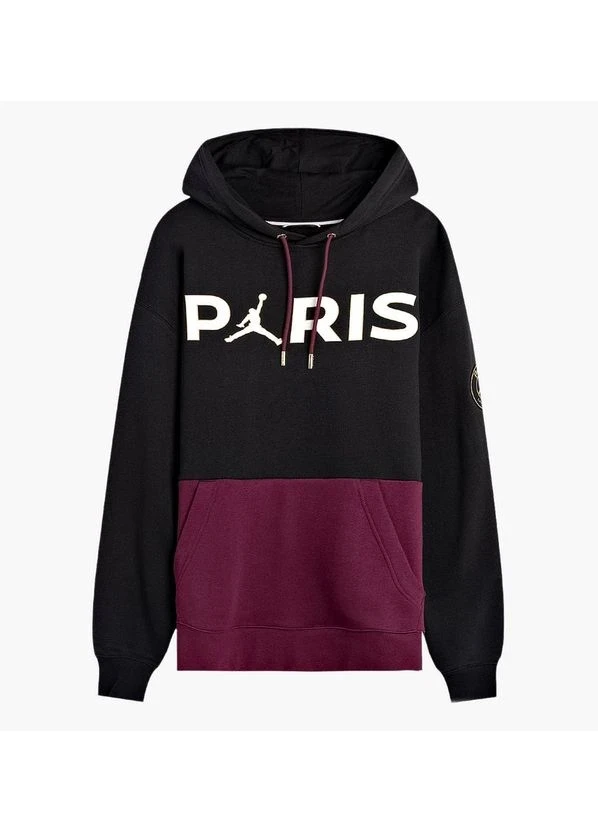 Кофта чоловіча Nike Air Jordan X Psg Fleece Pullover Hoodie Black Bordeaux (CK9773-010) — фото 1