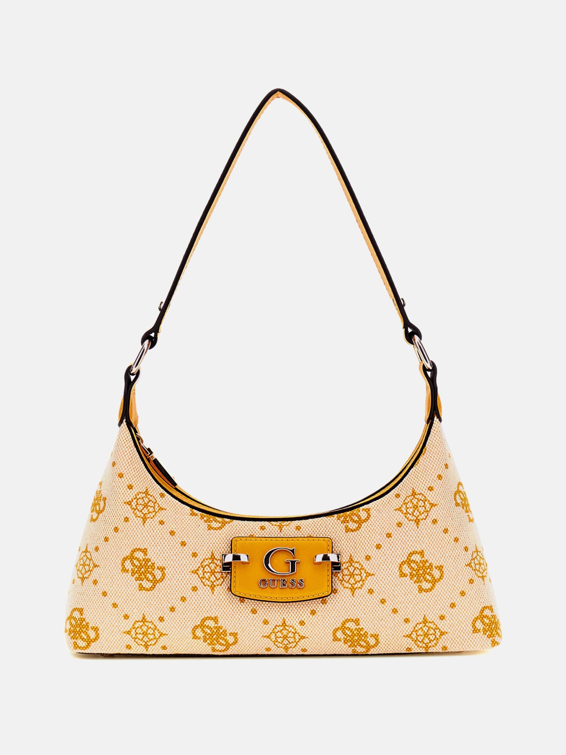 Guess Yellow Logo Neda Top Zip Shoulder Bag — фото 1