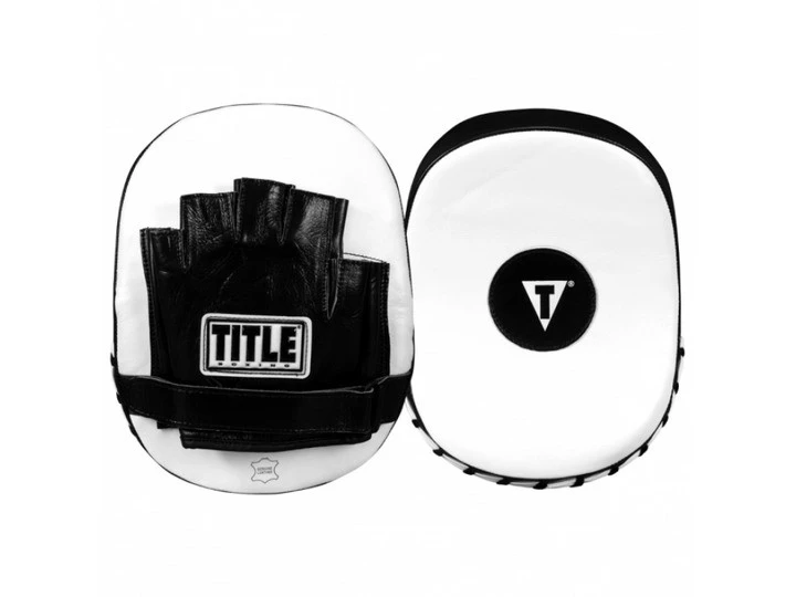 Лапи боксерські TITLE Boxing Cobra Leather Punch Mitts Black/White — фото 2