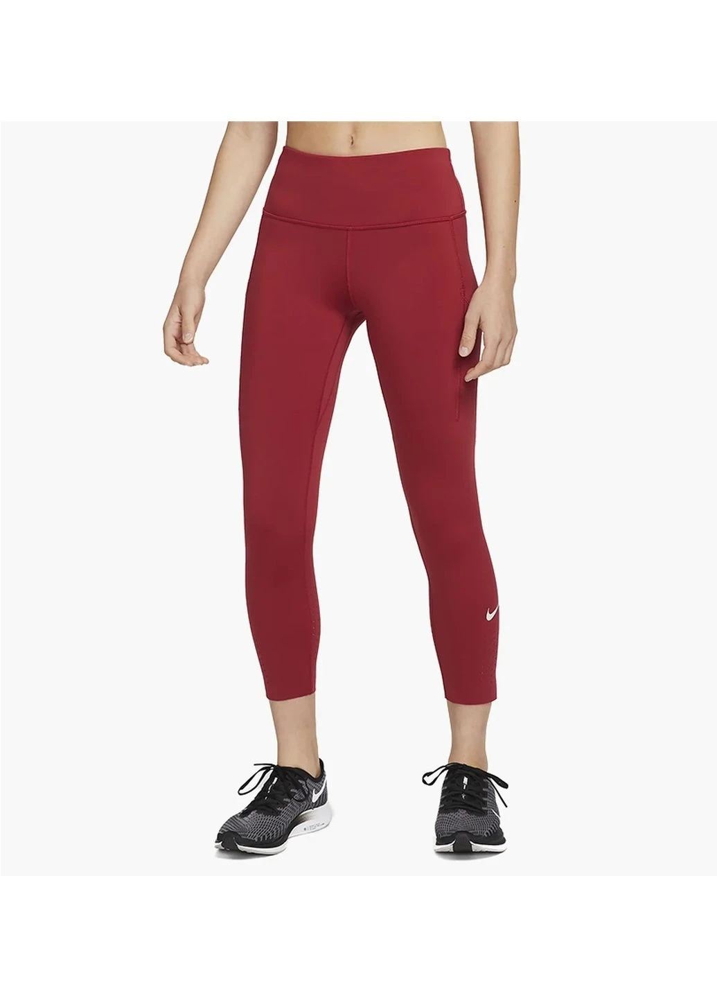 Лосіни жіночі Nike Womens Mid-Rise Crop Pocket Running Leggings Red Cn8043-615 (CN8043-615) — фото 1