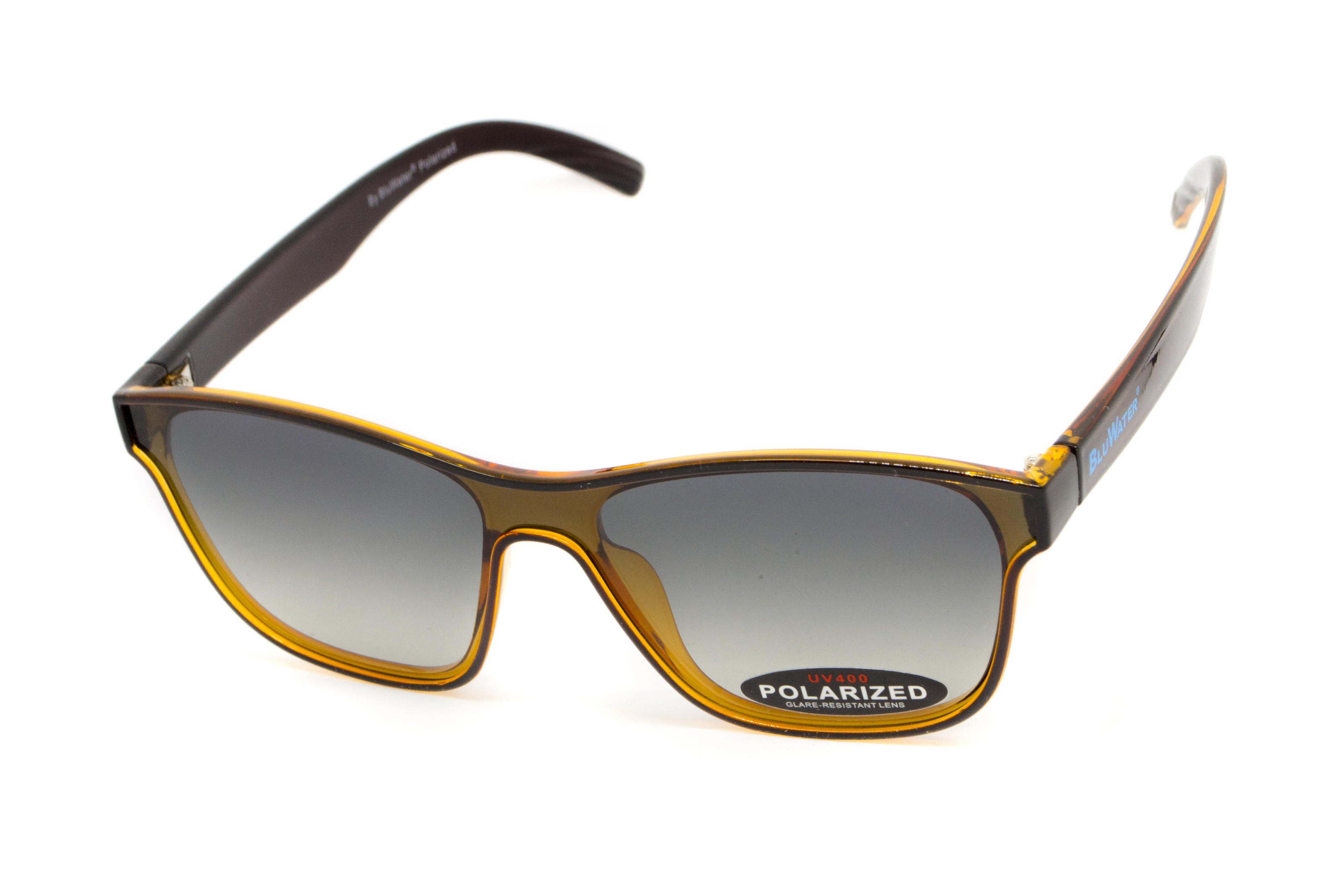Очки поляризационные BluWater Saltee Polarized (gradient gray), серые с градиентом линзы в коричневой полупрозрачной оправе — фото 11