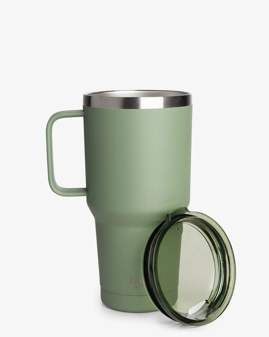 Термостакан (ізольована чашка) Bohtal з ручкою з нержавіючої сталі Tumbler Green 900 ml — фото 1