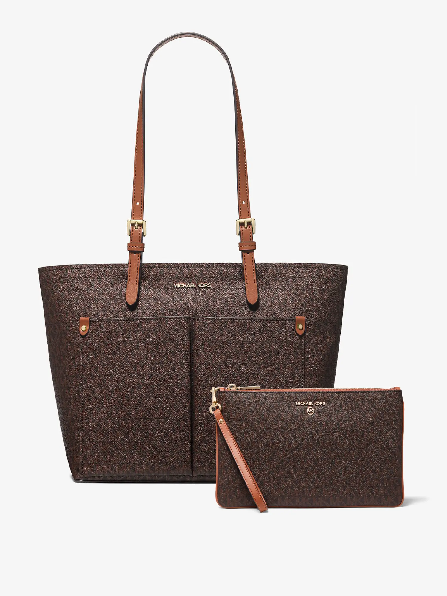 Жіночий набір Jet Set Travel Michael Kors сумка та клатч 1159858720 Коричневий — фото 3