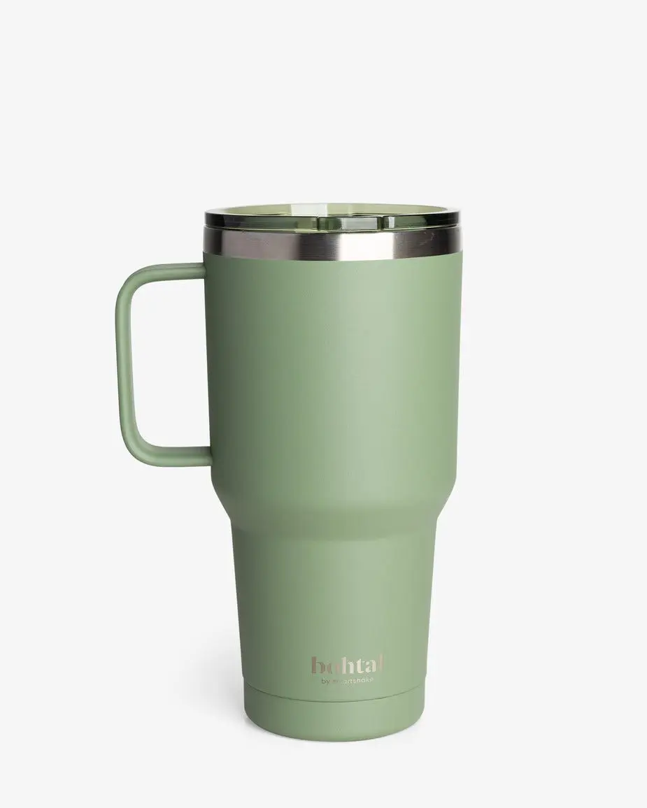Термостакан (ізольована чашка) Bohtal з ручкою з нержавіючої сталі Tumbler Green 900 ml — фото 2